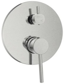 Miscelatore doccia a incasso in acciaio inox color nichel spazzolato con deviatore York