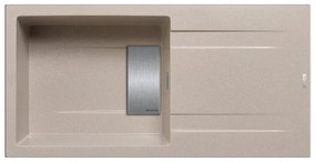 Lavello integrato 1 vasca con gocciolatoio laterale destro o sinistro PYRAMIS Kartesio granito L 50 x L 100 cm beige