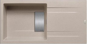 Lavello integrato 1 vasca in granito beige PYRAMIS Kartesio L 50 x L 100 cm, reversibile