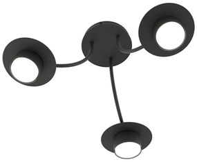 Lampada a soffitto in acciaio ENSO 3 nero da interno 3xGX53