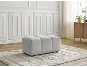 Poggiapiedi grigio chiaro con rivestimento in ciniglia Roxelane – Bobochic Paris