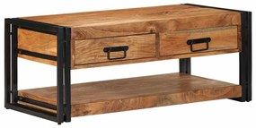 Tavolino Da Salotto 90x50x38 Cm Legno Massello Di Acacia /