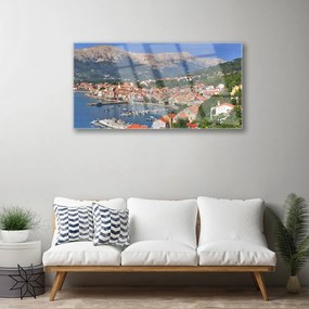 Quadro vetro Città Montagna Mare Paesaggio 100x50 cm