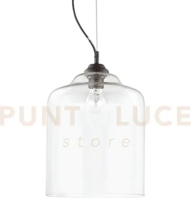 Bistro' lampadario a sospensione 1 luce attacco e27 trasparente d.24cm