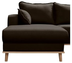 Divano angolare nero (angolo sinistro) Beata - Ropez