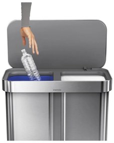 Bidone a pedale in acciaio inox per rifiuti differenziati 58 l Dual - simplehuman