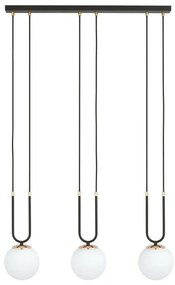 Lampadario a sospensione con filo GLAM 3xE14/10W/230V nero