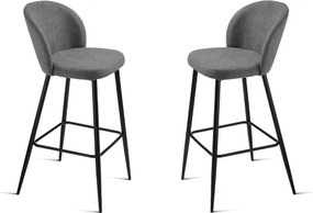 Sgabello in tesssuto Antracite con struttura in metallo MEGGIE 2 pezzi