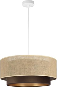 Lampadario a sospensione su cavo SARTA 1xE27/60W/230V Ø 45 cm marrone/iuta