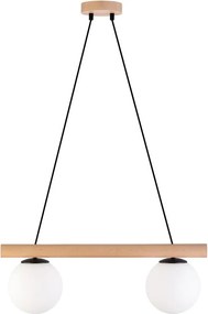 Lampada a sospensione con cavo WOODSTOCK 2xE27/15W/230V legno/nero