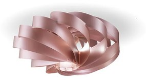 Plafoniera Moderna 1 Luce Flat In Polilux Rosa Metallico D50 Made In Italy
