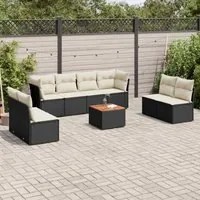 Set Divani da Giardino 9 pz con Cuscini Nero in Polyrattancod mxl 114495