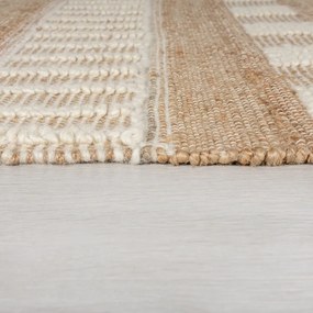 Passatoia bianca/di colore naturale in misto iuta tessuta a mano 60x230 cm Medina – Flair Rugs
