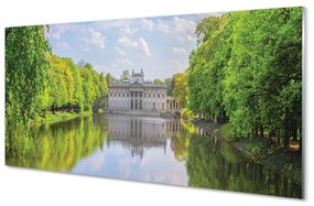 Quadro in vetro acrilico Varsavia Palace Lake Las 100x50 cm