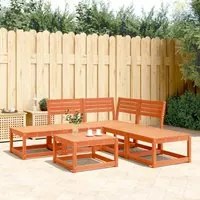 Set Divani da Giardino 5 pz Marrone Cera Legno Massello Pinocod mxl 116113