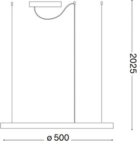 Ideal Lux - Lampada a sospensione LED su cavo ORACLE SLIM LED/29W/230V 4000K diam. 50 cm bianco