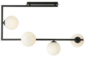 Lampadario a sospensione con supporto rigido SOMA 4xE14/10W/230V nero/bianco