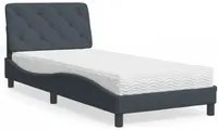 Letto con Materasso Grigio Scuro 80x200 cm in Velluto 3208623