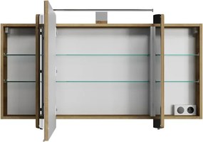 Specchio Contenitore Con Illuminazione Cassca PELIPAL legno caldo L 120 x H 67 x P 17 cm