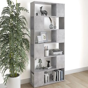 Libreria/divisorio grigio cemento 80x24x186 cm in truciolato