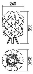 Redo 01-1523 - Lampada da tavolo INBO 1xE27/28W/230V bianco
