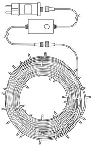 Nedis WIFILP01C48 - Catena natalizia LED RGB da esterno 48xLED 13,8m IP65 Wi-Fi Tuya