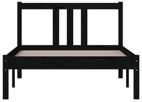 Giroletto nero in legno massello 90x190 cm 3ft single