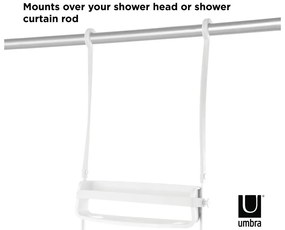 Mensola in plastica bianca sospesa per il bagno Flex - Umbra