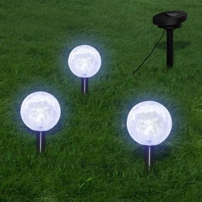 Lampioncini Solari A Led 3 Pz Con Picchetti E Pannelli Solari /