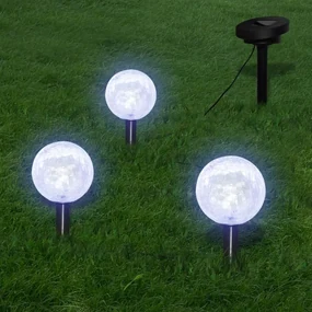 Lampioncini Solari A Led 3 Pz Con Picchetti E Pannelli Solari /