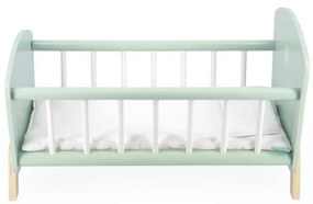 Culla in legno per bambole con copertina e cuscino - Zen