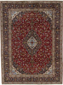 Kashan Tappeto 400x300 Rosso (Iran) Annodato A Mano