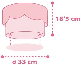 Dalber 61236S - Plafoniera per bambini MOON 2xE27/60W/230V rosa