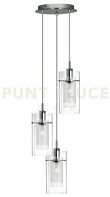 Duo i 3lt multi-drop pendant - metallo cromato e doppio vetro