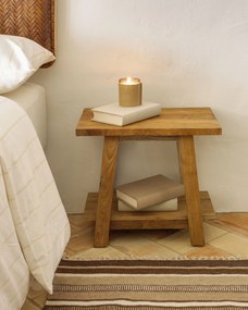 Kave Home - Poggiapiedi Safara in legno massello di teak riciclato 50 x 32 cm