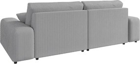 Divano angolare variabile in velluto a coste grigio chiaro Justin - Ropez