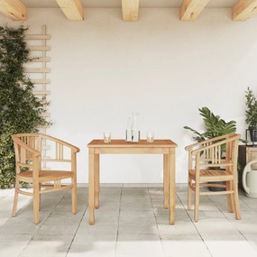 Set Da Pranzo Per Giardino 3 Pz İn Legno Massello Di Teak /