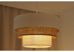 Brilagi - Lampadario a cavo DENVER LUNETA 1xE27/15W/230V Ø25 beige/marrone/crema