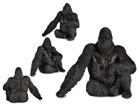 Statua Decorativa Gorilla Nero Resina (34 x 50 x 63 cm)