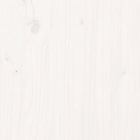 Portalegna Bianco 33,5x30x110 cm in Legno Massello di Pino
