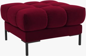 Pouf Mamaia in velluto Bluvel gambe nere – 60×60 cm