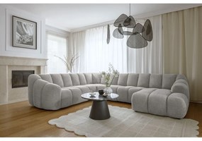 Divano angolare grigio chiaro (con penisola a sinistra/a U) Shell – Miuform