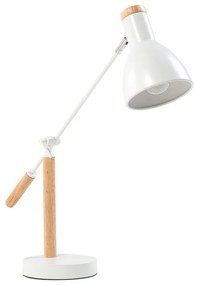Lampada da tavolo regolabile in legno in colore bianco PECKOS Beliani