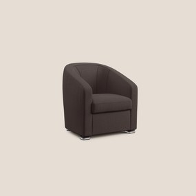 Cloe Poltroncina in tessuto smacchiabile con acqua QuickClean T08 marrone