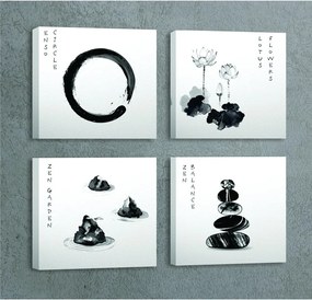 Quadri in set di 4 pezzi 30x30 cm Japanese Zen - Wallity