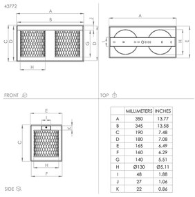 Plafoniera Industrial Catterick 2 Luci Acciaio Nero