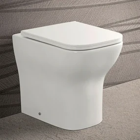 Wc filomuro bianco lucido senza brida con scarico multiplo Plana