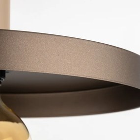 Lampadario a sospensione con filo SILA 1xE27/15W/230V diametro 30 cm marrone/beige