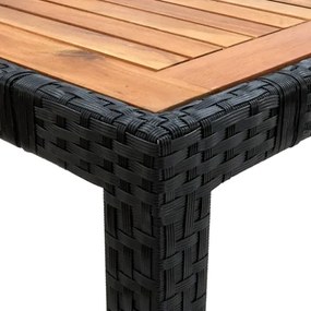 Set da Pranzo da Giardino 9 pz con Cuscini in Polyrattan Nero