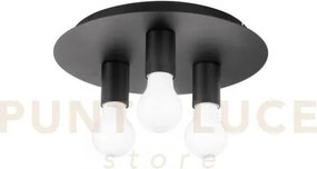 Plafoniera strike nera 3 luci attacco e27 30x30x86cm in metallo